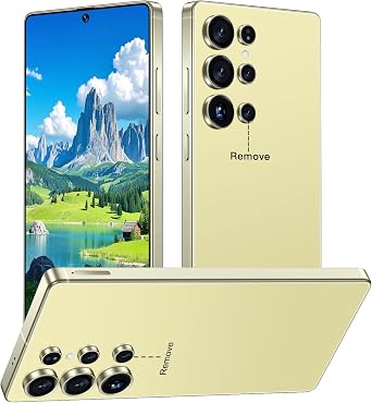 I25 Ultra 5G Unlocked Smartphone,16GB+512GB 7000mAh Fully Cell Phone for Android 14, 6.99" HD Screen Unlocked Cell Phone, 68MP+108MP Dual Camera/Dual SIM/Fingerprint Yellow