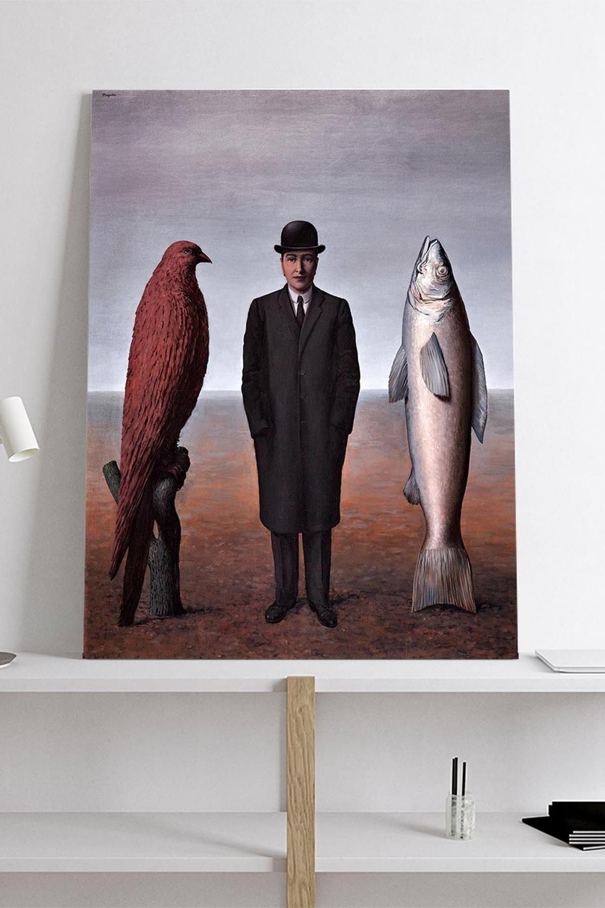Postermanya (pster19053) The Presence Of Mind - Rene Magritte Sanatsal Kanvas Tablo 30 x 40