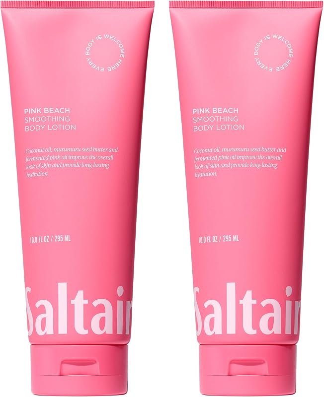 Saltair Body Lotion | Pink Beach Hydrating Moisture Cream | 2x 10oz Tubes | Quick-absorbing texture for comfortable daily hydration and a smooth non-heavy finish