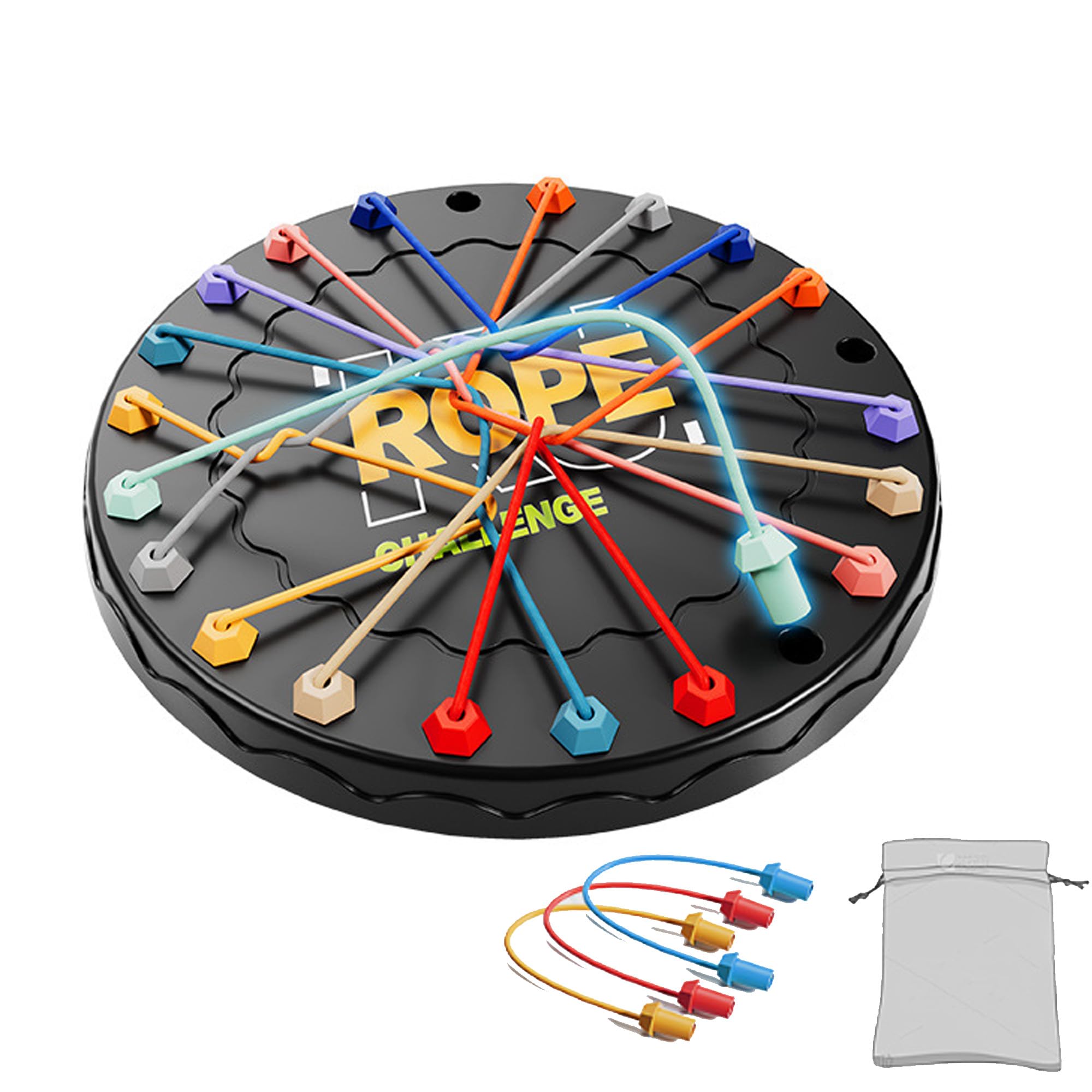 Rufjxkchd Brainy Knots Rope Untangling Game, Brainy Knots Rope Untangling Table Strategy Board Game, Rope Knots Untangle Stack Sorting Toy, Colorful Twisted Rope Sorting Board Game