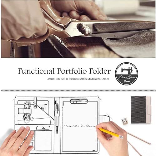 Miniatura 6 de Toplive Portafolio - Portafolio, organizador ejecutivo de documentos de negocios con portapapeles tamaño carta, tarjetero, funda para tableta