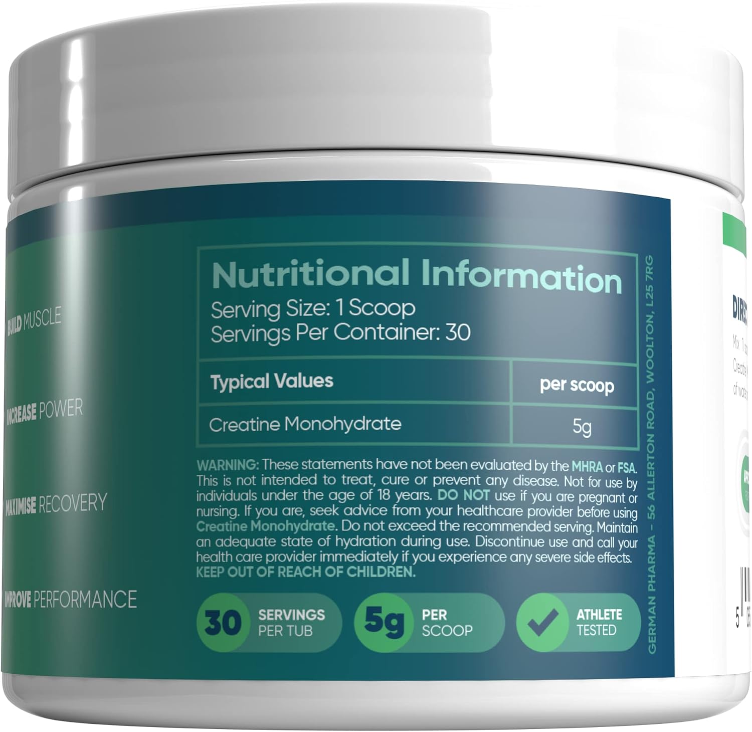 Creatine Monohydrate Powder 150g, 100% Pure Creatine Supplement, Made in the UK, 150 g (Pack of 1) - Image 3