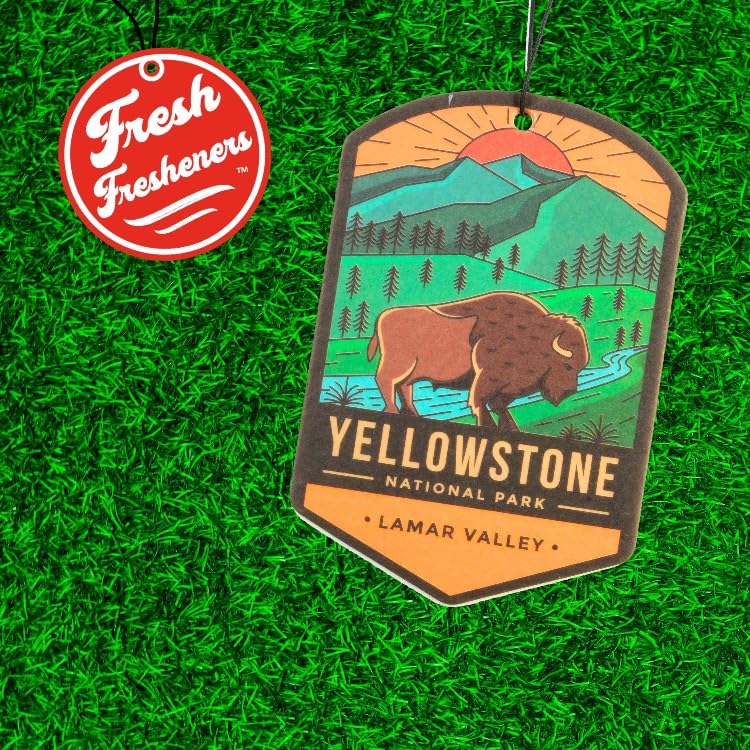 Image of Outdoor Adventure Car Air Freshener 3 Pack Scented With Premium Oils By Fresh Fresheners (Yellowstone National Park)