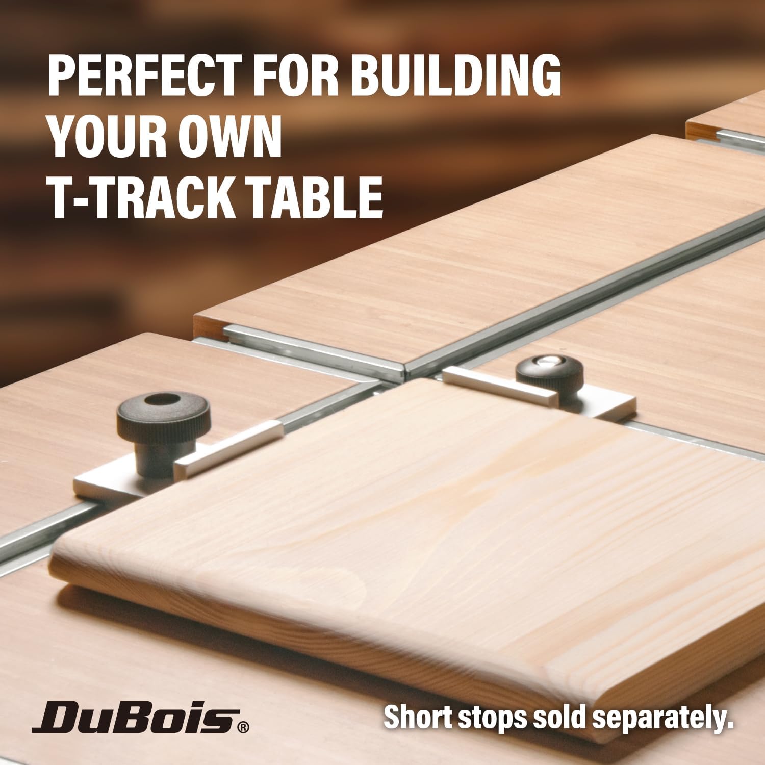 DuBois T Track Table Kit for 2' x 4' T Track Table Top, 6"x32 PCS Universal T Track & 2 Hold Down Clamps, Aluminum Track for Woodworking, CNC Machine, Work Bench, Router Table(51019)