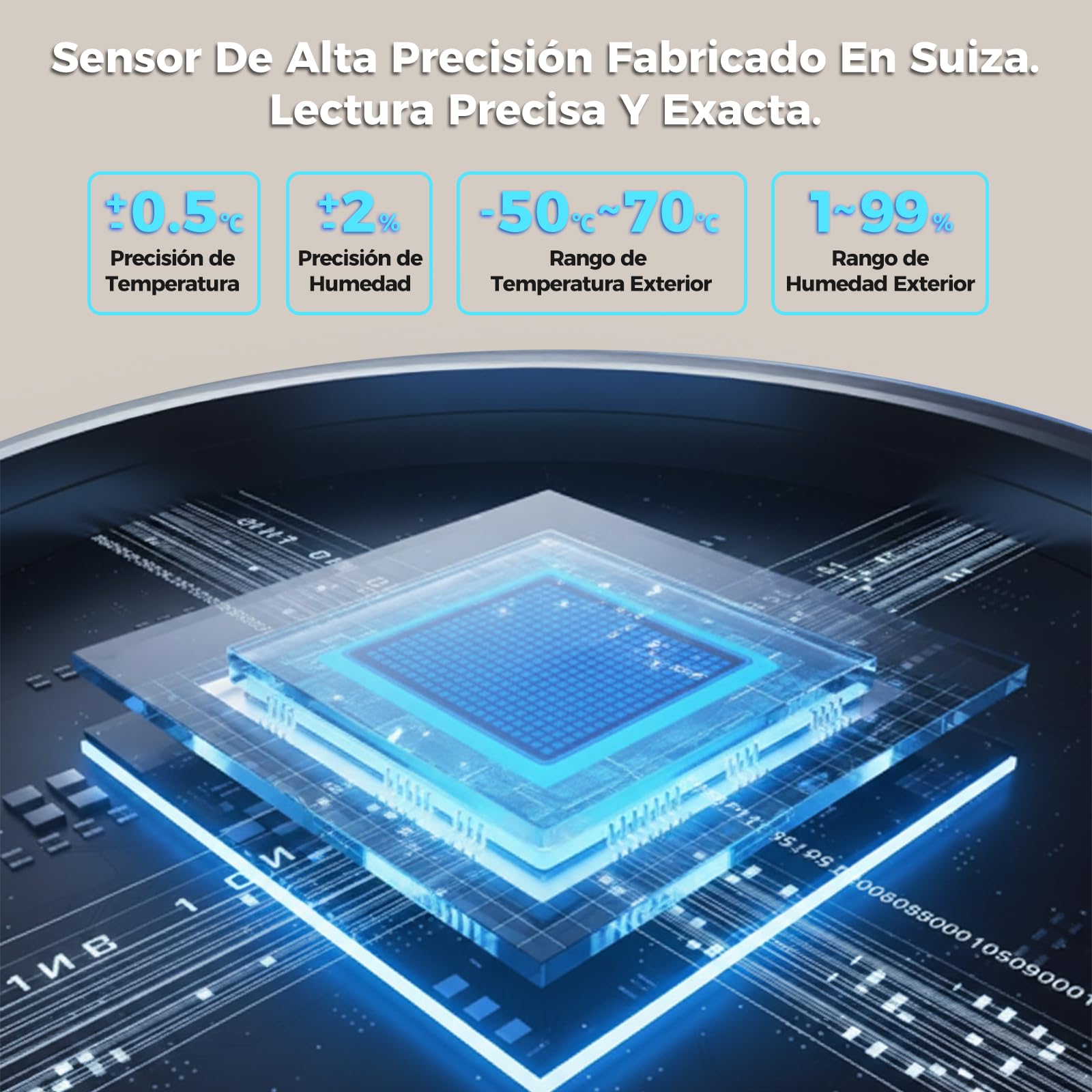 Termómetro inalámbrico para interiores y exteriores funciona con baterías, Sensor remoto de 100 m de alcance y pantalla con retroiluminación
