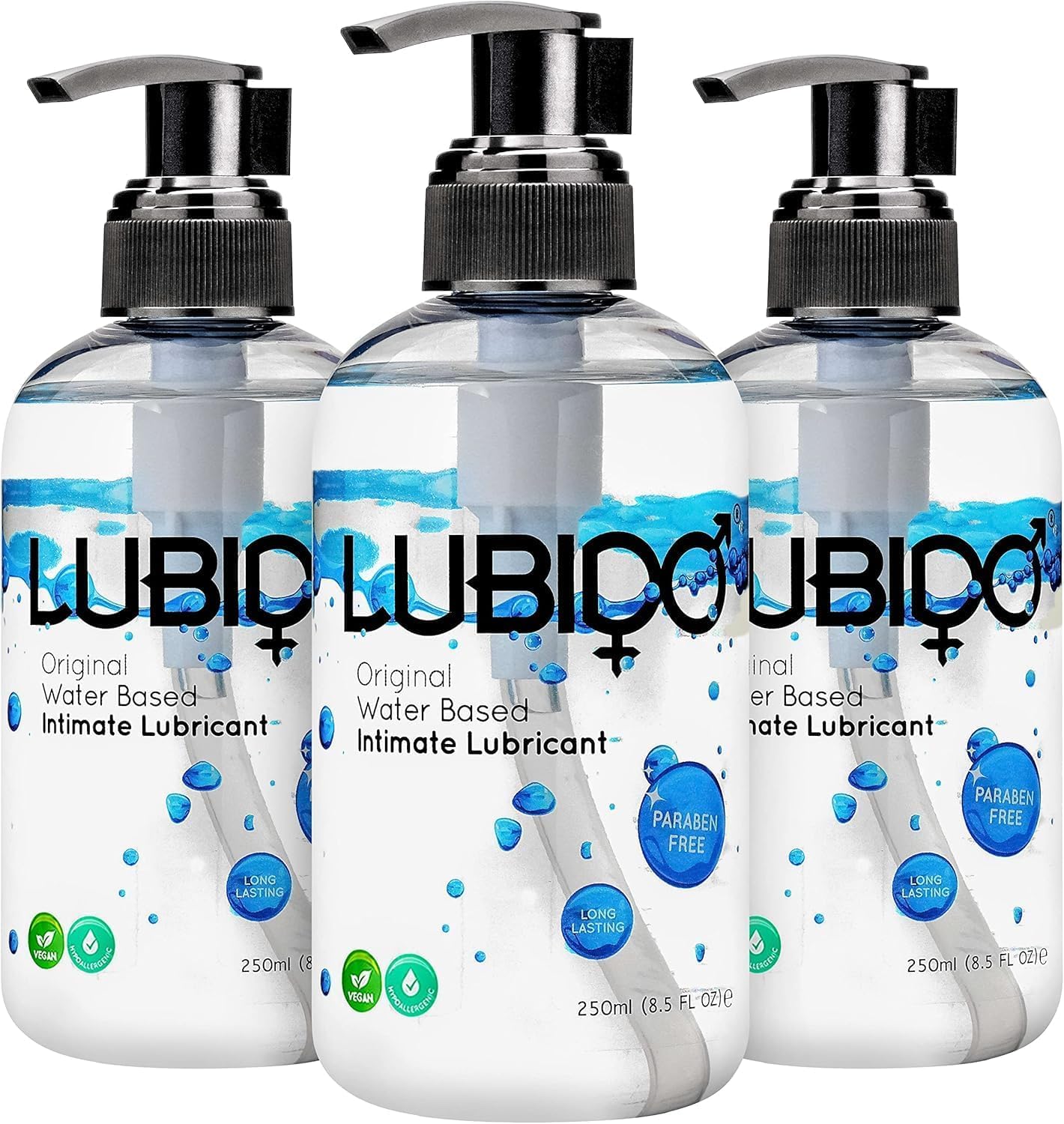 Lubido Gel Lubrifiant Intime Original à Base d'Eau Sans Paraben - 250ml (Pack of 3)