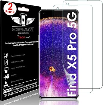 TECHGEAR [2 Pack Screen Protector fits Oppo Find X5 Pro 5G [Screen Angel Edition] [Case Friendly] [Bubble Free] [FULL Screen Coverage] HD Clear Flexible TPU Film