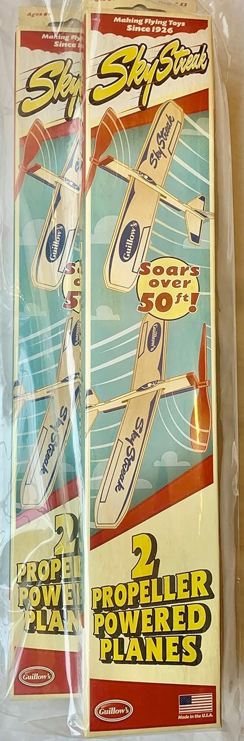 Guillow's Balsa Wood Flying Toy Airplanes, Four Twin Packs, Eight Planes