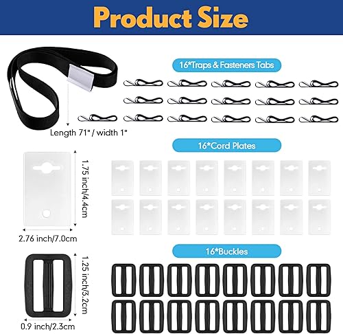 Miniatura 2 de Treela Juego de 48 correas de sujeción para carrete de cubierta solar para piscina, kit de correas de cubierta solar para piscina enterrada, incluye