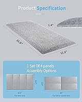 Vista 7 de Cabecero Art3d tapizado de altura ajustable para cama doble Queen King Size en blanco, negro y gris