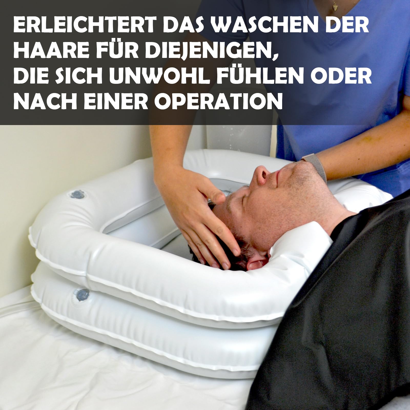 ZYNERY Haarwaschbecken,Haarwaschbecken Für Bettlägerige,Aufblasbares Haarwaschbecken,Haare Waschen Im Bett,Geeignet Für Bettlägerige Schwangere,Kinder Und Postoperative Verletzungen