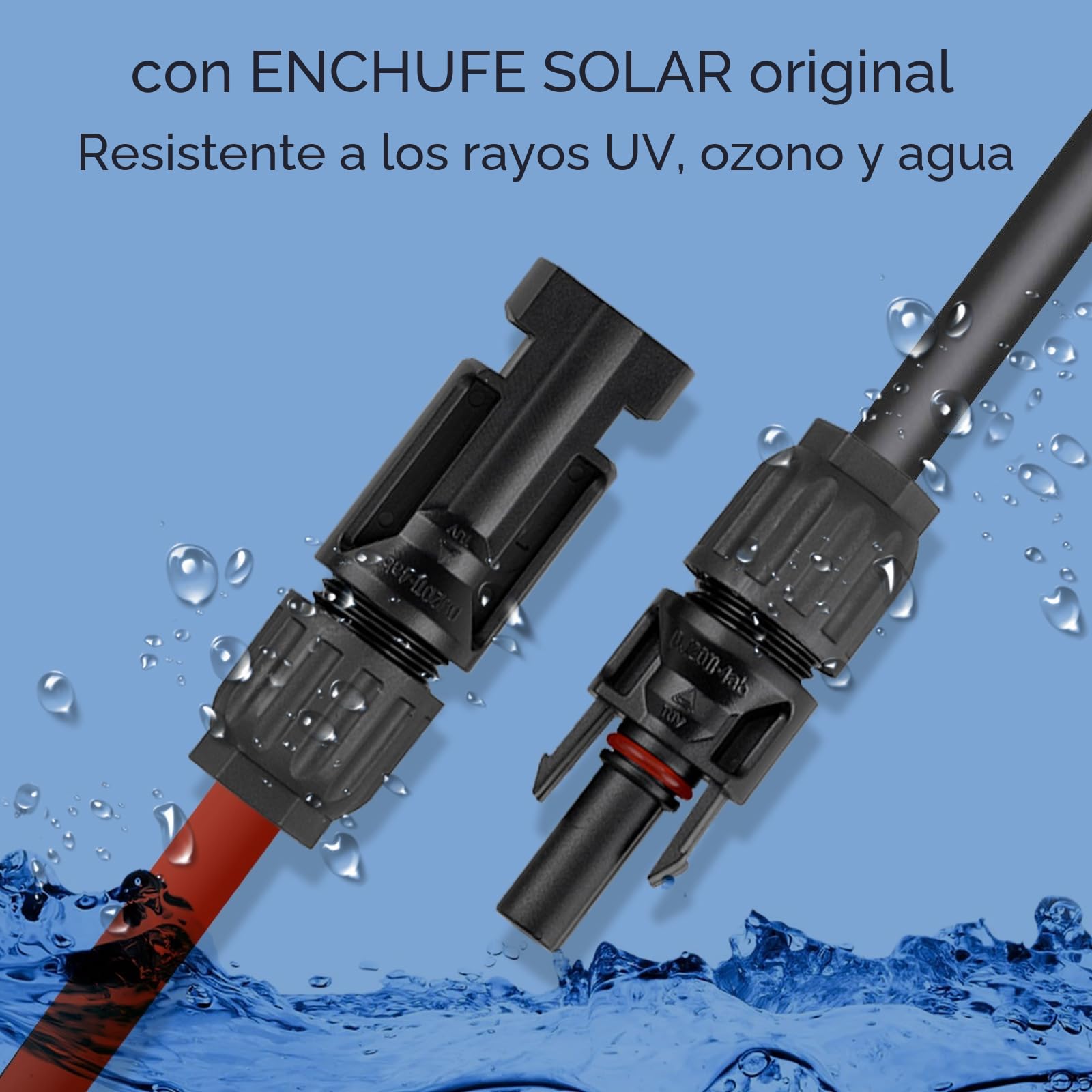 Solar cable de conexión 6mm² 5m módulo solar regulador de carga
