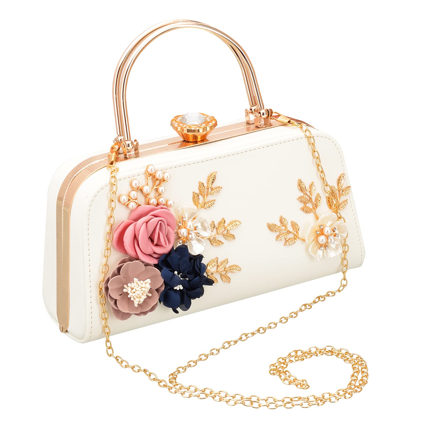 Emma Smith Evening Bag for Women, Floral Wedding Evening Clutch Purse Bride Party Clutch Bag