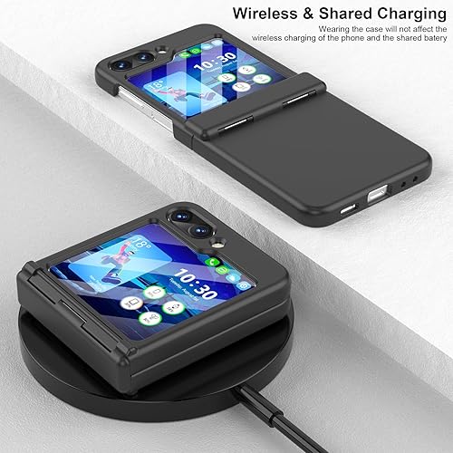 Miniatura 4 de Funda para Samsung Flip 5, Galaxy Z Flip 5 con protección de bisagra cubierta de cuerpo completo para Samsung Galaxy Z Flip 5 5G (negro)