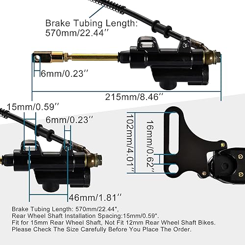 Miniatura 2 de GOOFIT Coolster SDG SSR 107 110 125 I BK12 - Ensamble de pinza de cilindro maestro de freno trasero