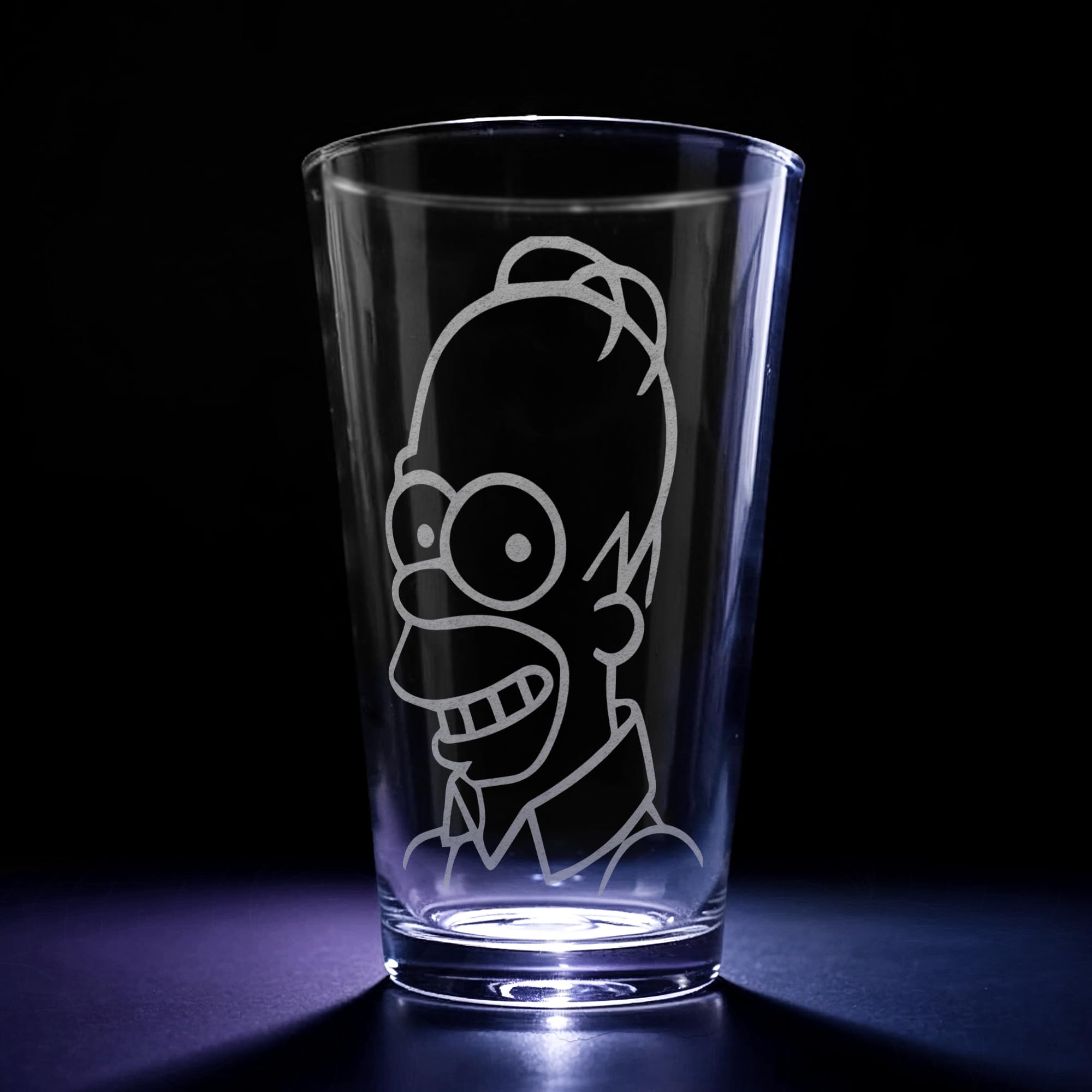 HOMER SIMPSON Engraved Pint Glass | 16oz Rim ...
