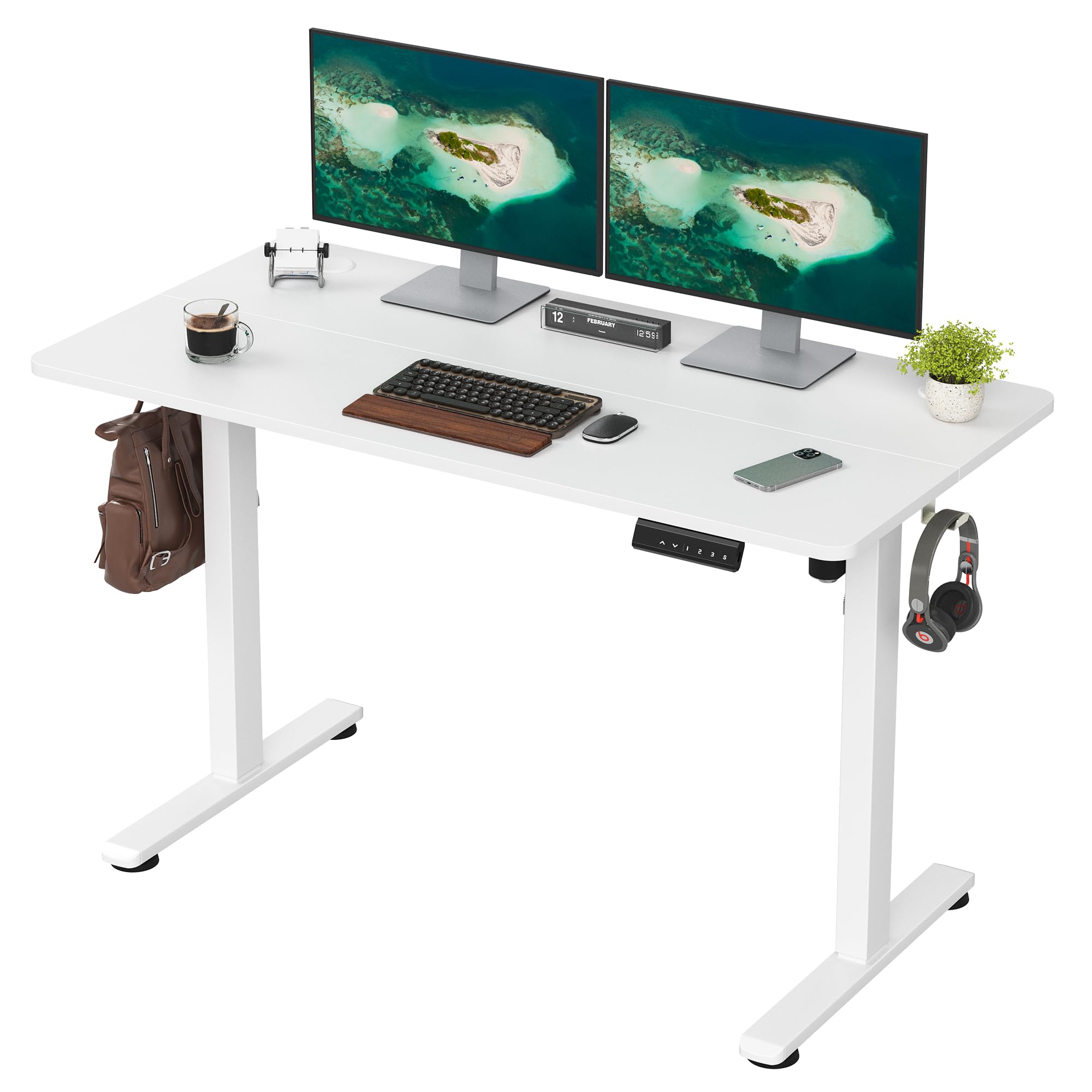 Casaphoria 48 x 24 inches Electric Standing Desk, Sit to Stand Desk with Memory Height Adjustment, Home Office Computer Desk for Writing and Games,