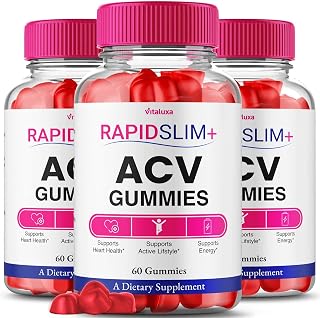 (3 Pack) Rapid Slim ACV Gummies, RapidSlim + ACV Gummies Dietary Supplement for Support Wait Natural Premium Keto+ACV Maximum Strength Blend, RapidSlimming Plus Advanced Formula Reviews (180 Ct)