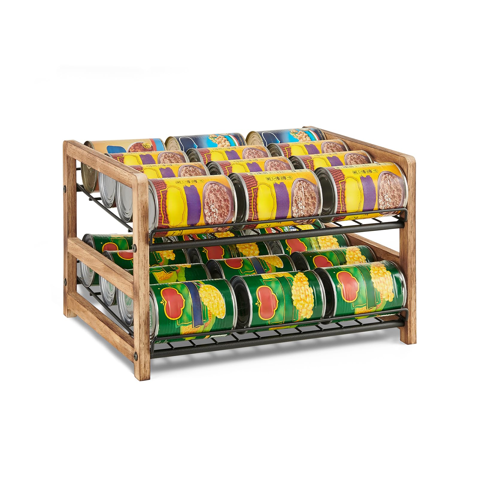 DGWJSU Can Organizer for Pantry 2-Tier, Holds up to 24 Cans Storage