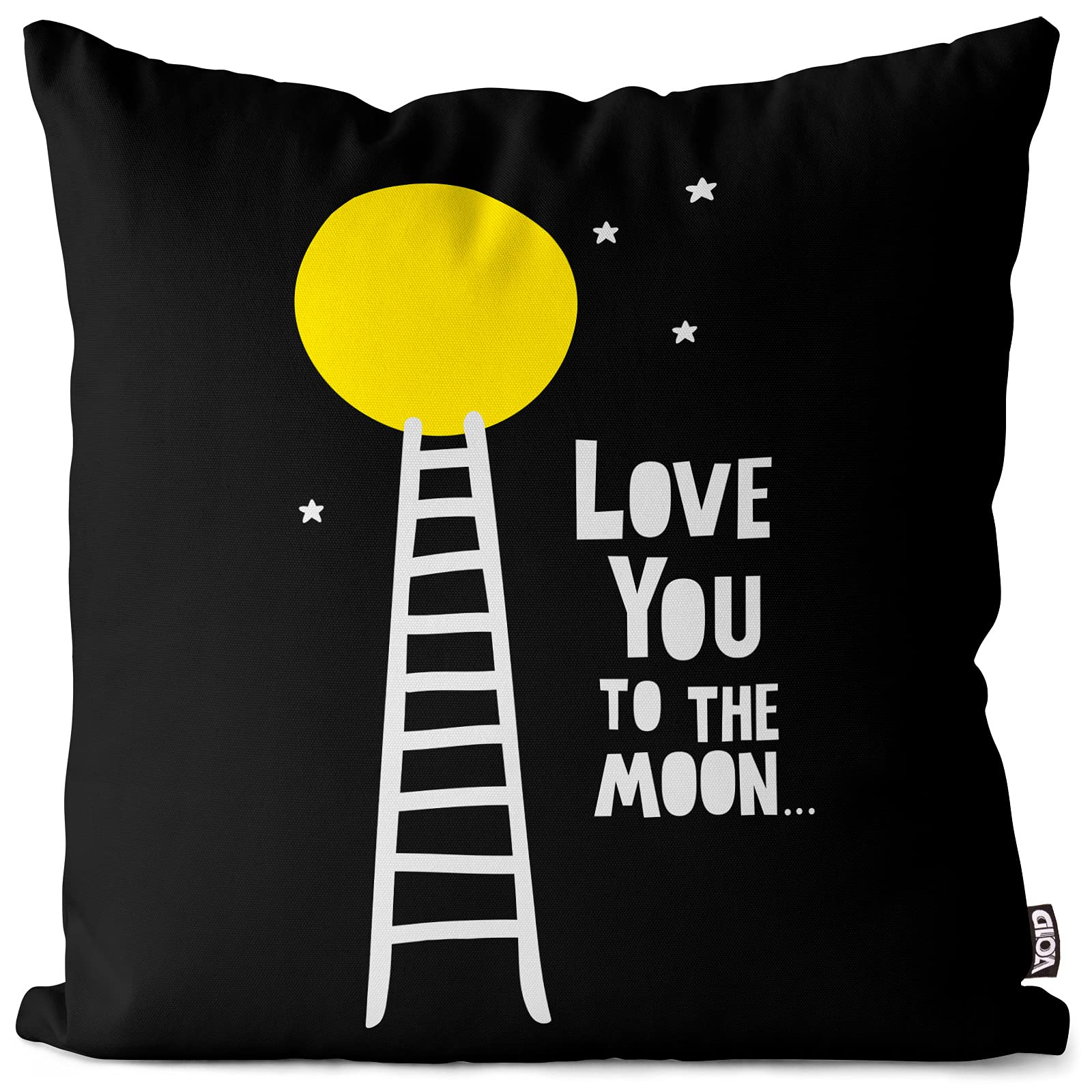VOID Liebe Mond Sterne Cartoon Kissenbezug Kissenhülle Sofakissen Kissen Deko Outdoor-Kissen Dekokissen, Kissen Größe:60 x 60 cm
