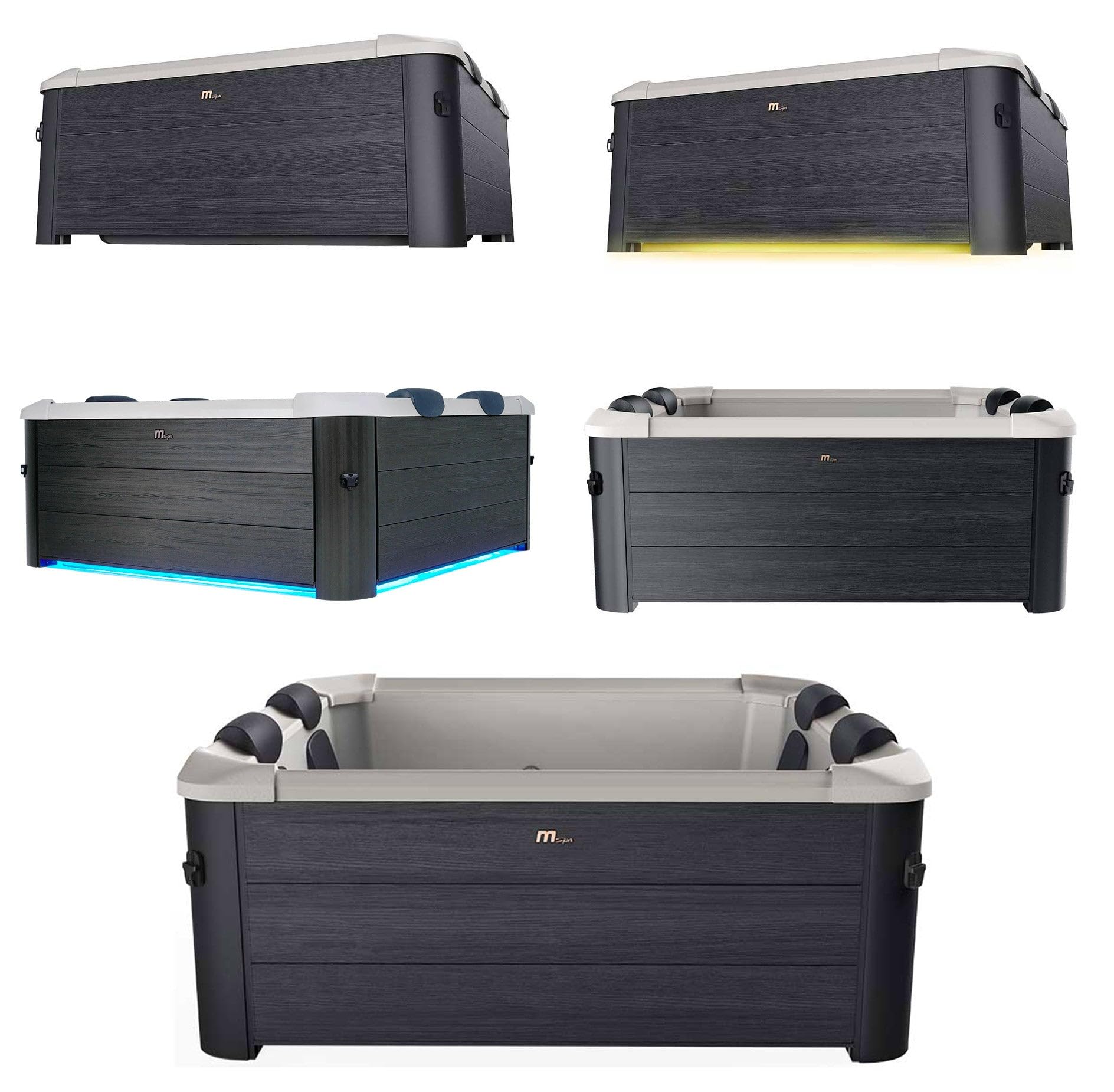 Giordanoshop Vasca Idromassaggio Esterna Oslo Smart 160x160x65 cm 6 Posti Wi-Fi Nero