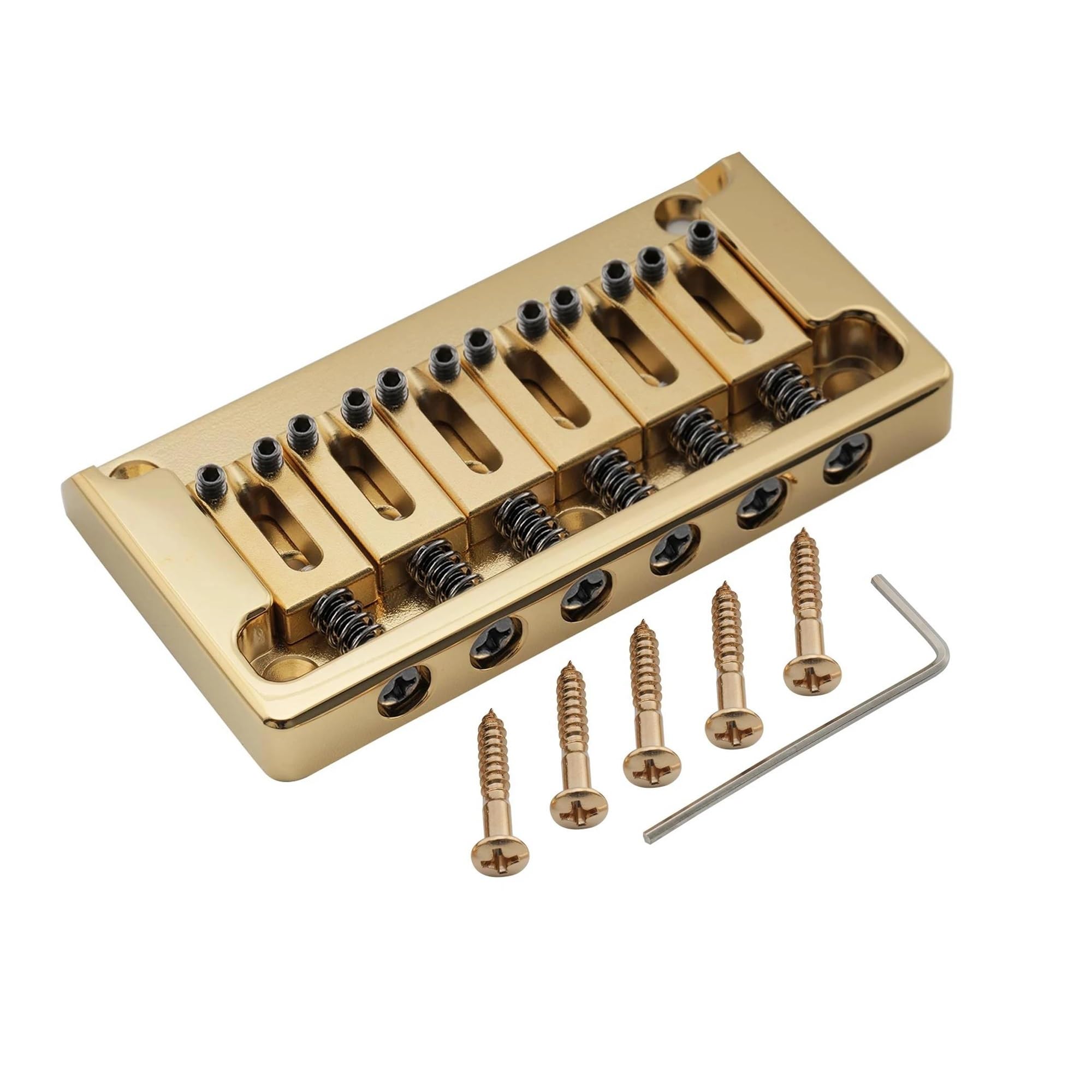 Puente De Cola Dura Sin Trémolo De Latón Macizo De 52.5mm Para Guitarras De 6 Cuerdas | Puente de guitarra(Gold)