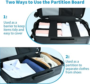 Carry on Luggage Airline Approved, Hardshell PC Carry on Suitcases with Wheels, Top and Middle Dual Openings Design Carry-on Luggage for Travel with TSA Lock and Multi-Handle