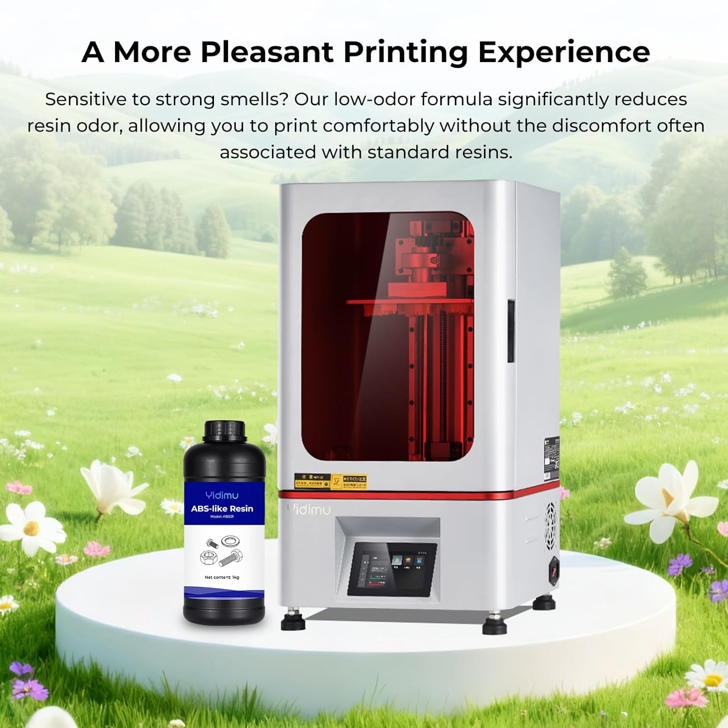 ABS-Like 3D Printer Resin, 405nm UV-Curing Rapid 3D Resin Photopolymer for LCD/DLP/MSLA Printing, High Precision and Low Viscosity, White, 1000g