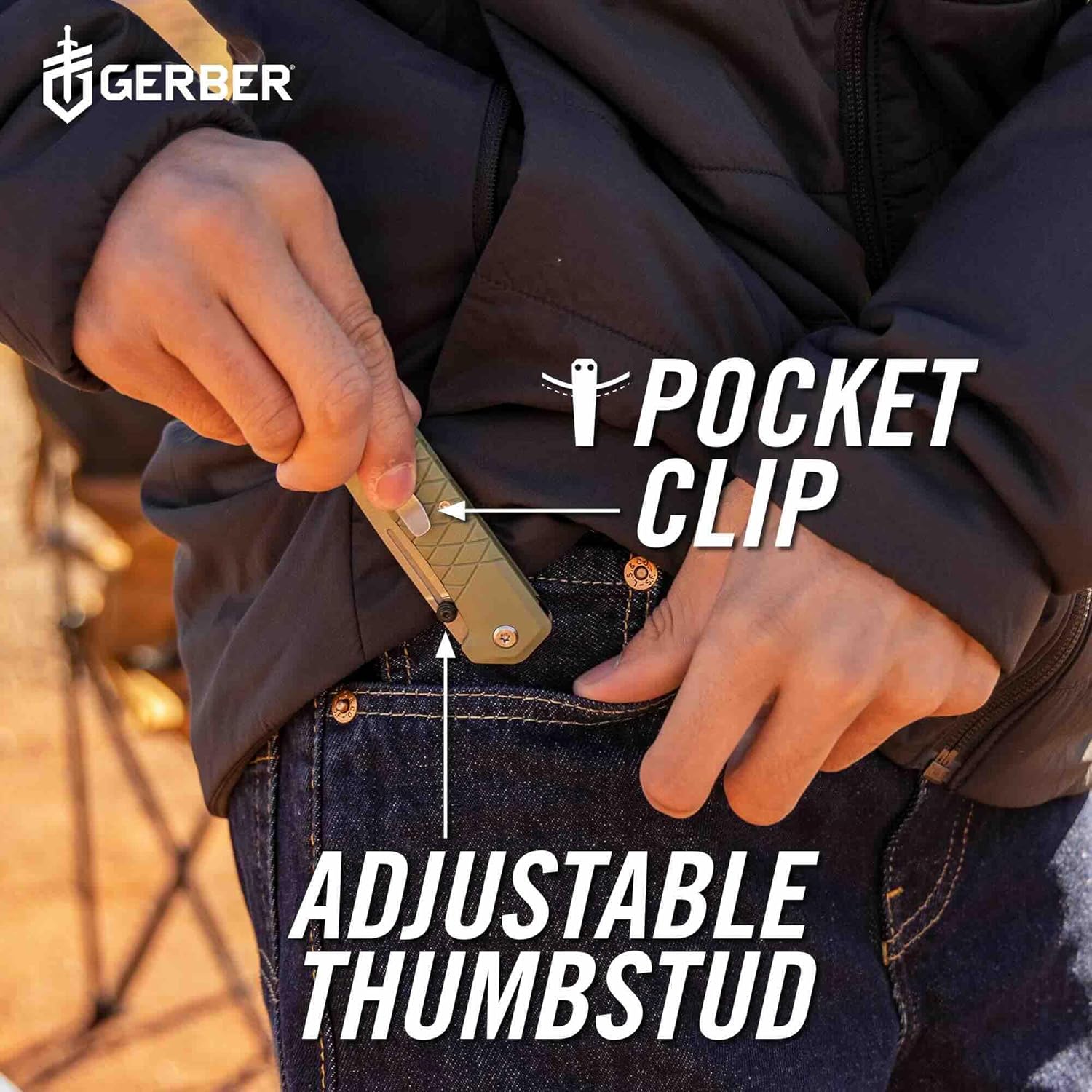Gerber Gear Zilch Pocket Knife with 3.1" Plain Edge Blade, Folding Knife with Clip, Lightweight, EDC Gear and Equipment