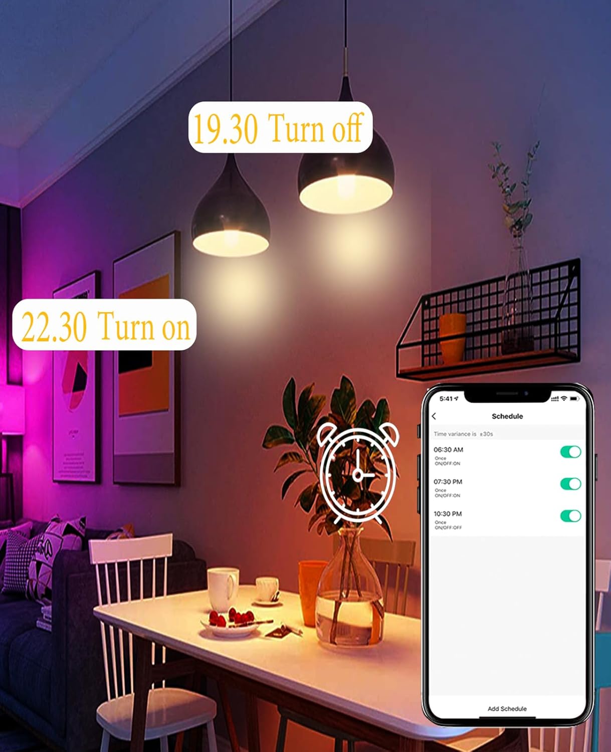 CMARS Smart Light Bulbs E12 Base, Candelabra LED Bulbs Compatible with Alexa Google Home IFTTT, Dimmable and RGB Color Changing Light Bulb, Tunable White Chandelier Light Bulbs (2.4 Ghz only) 8 Pack