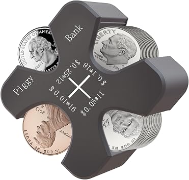 Vcertcpl Car Coin Holder and Change Organizer - Silicone, Portable Storage for 55 Coins, Penny, Nickel, Dime and Quarter Gray