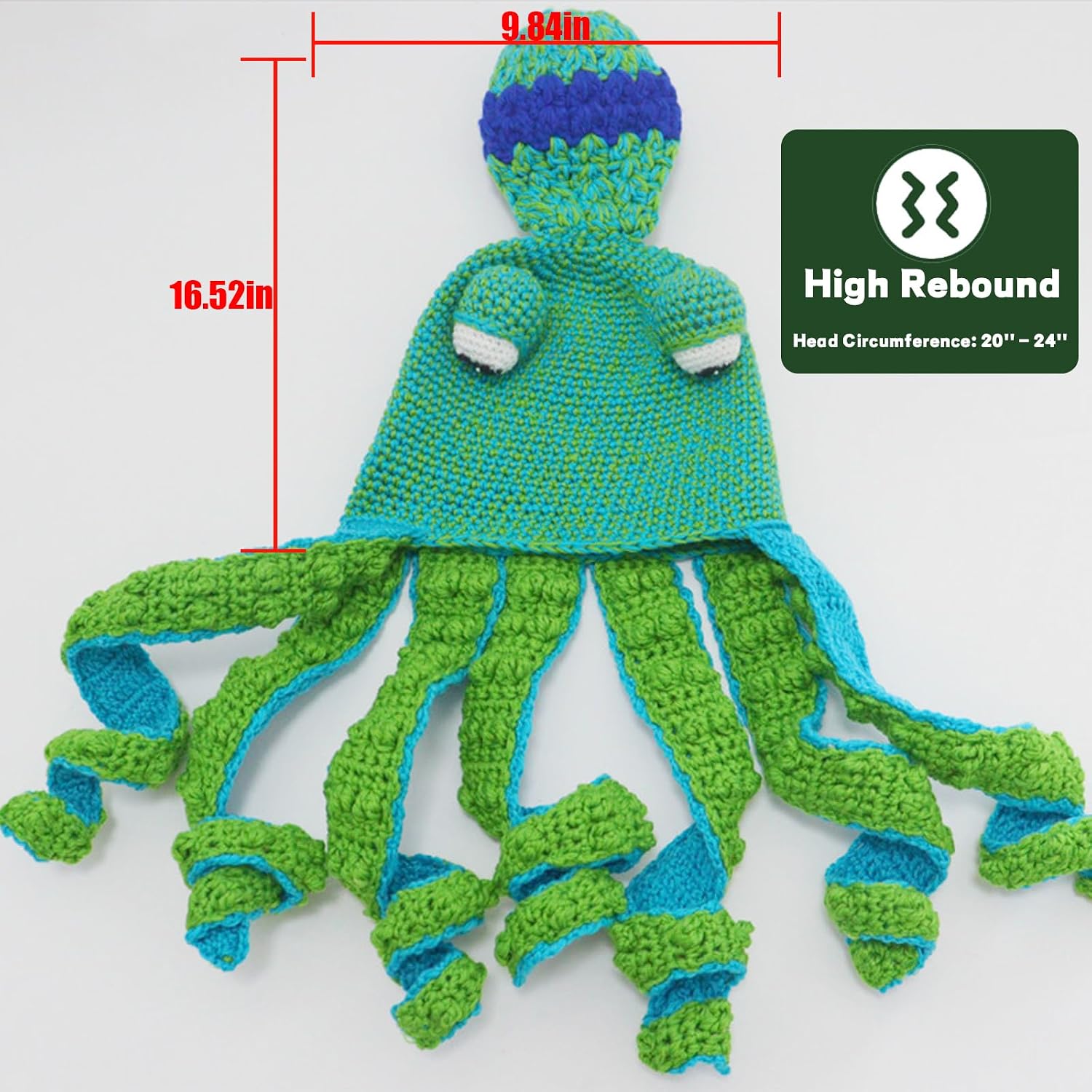XKCL Knitted Winter Hat, Octopus Squid Hat - Octopus Costume Hat