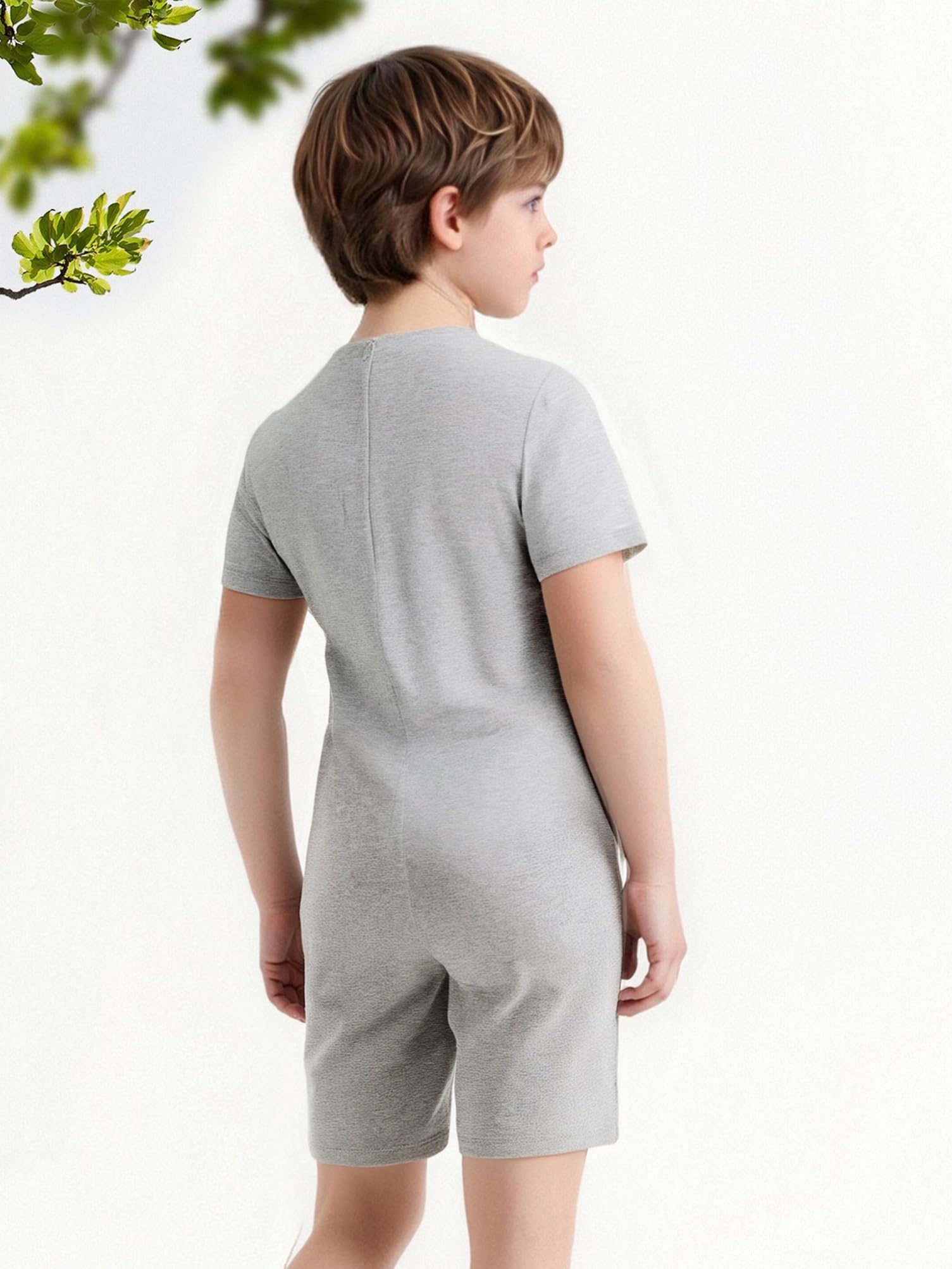 Aislor Ropa Adaptativa Para Niños Y Niñas Con Necesidades Especiales Body Con Cremallera Mono De Algodón De Manga Corta Fácil Vestir
