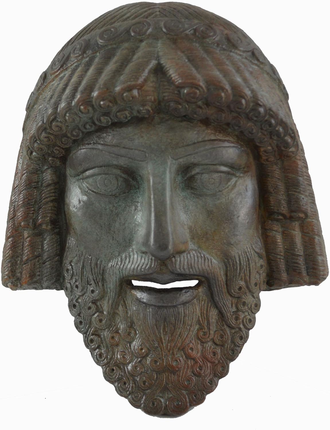 Estia Creations Zeus Small mask with Bronze Color Effect - Ancient Greek Theatre - King of The Olympians