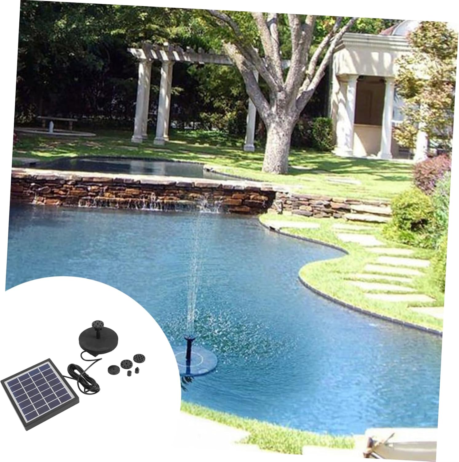 GALPADA Solar Miniature Fountain Pump for Outdoor Garden Fountain Solar Water Pump Decorative Sprinkler Bird Bath