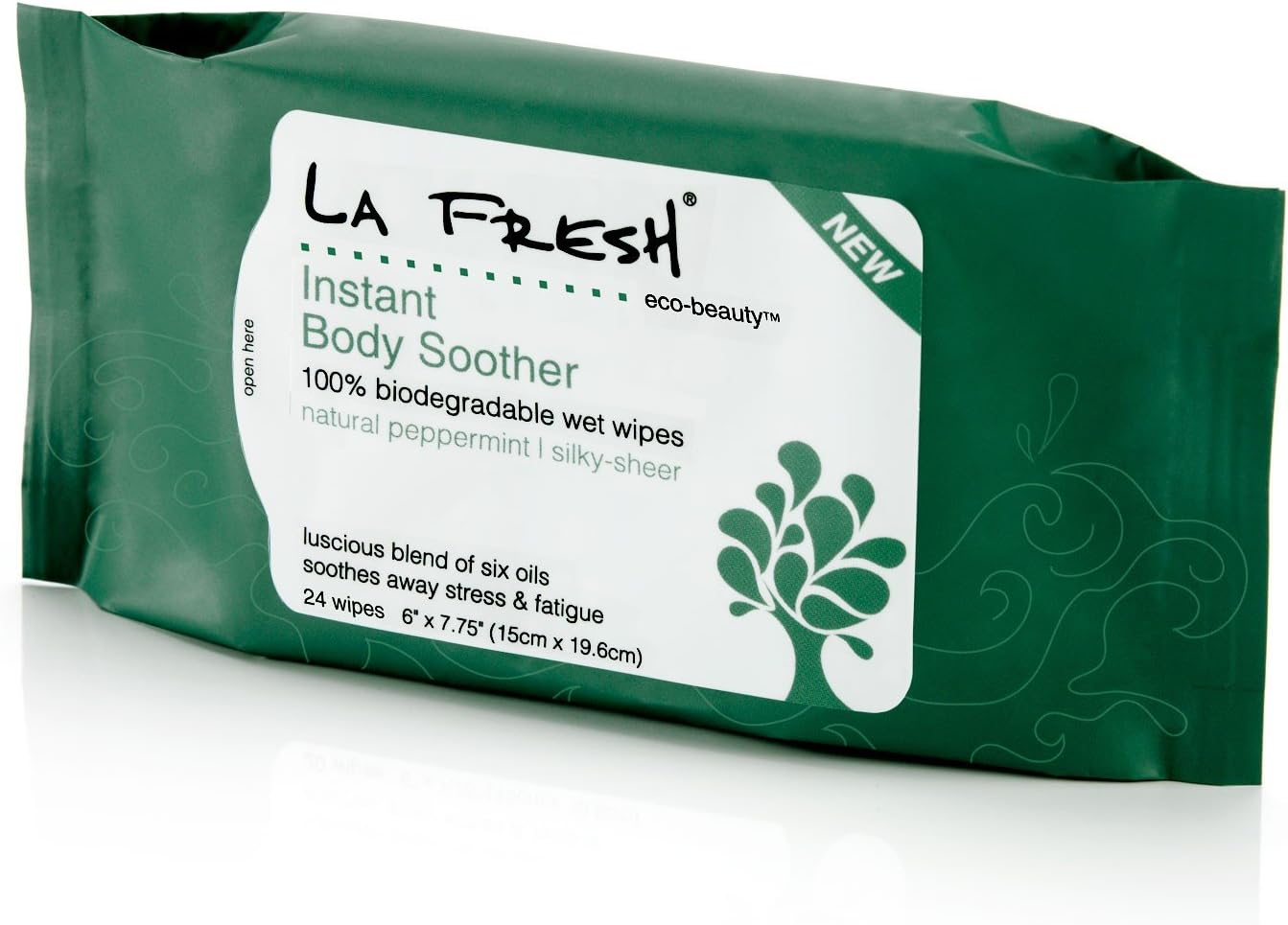 La Fresh Eco Beauty Instant Body Soother Wipes Flow Pack, 24 Count