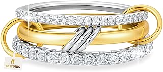 18K Stackable Gold Rings Set