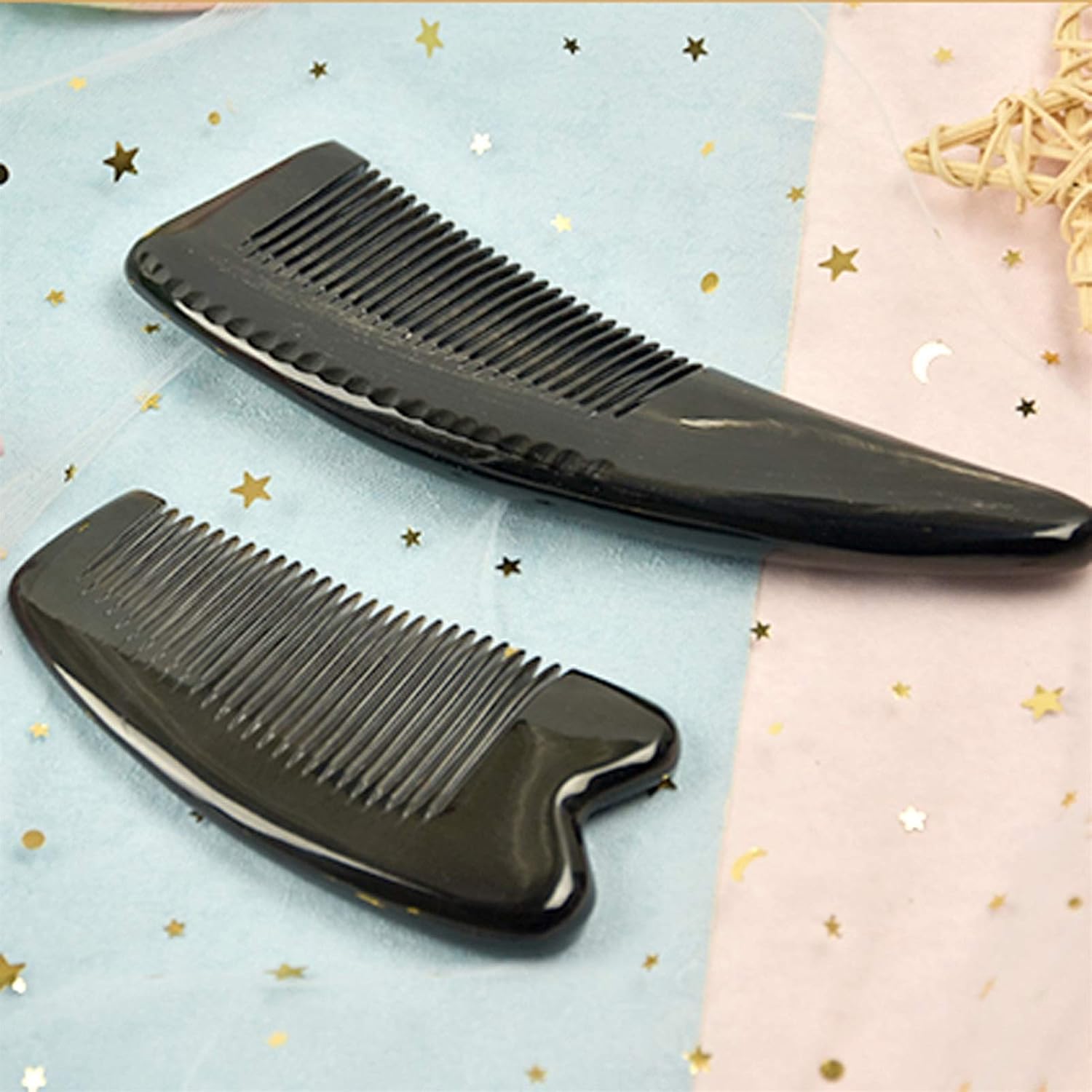Handmade Horn Comb No Static Natural Horn Comb Fine Tooth Comb Set,Buffalo Horn Comb for Women and Men（Thanksgiving Gift） Hair Comb
