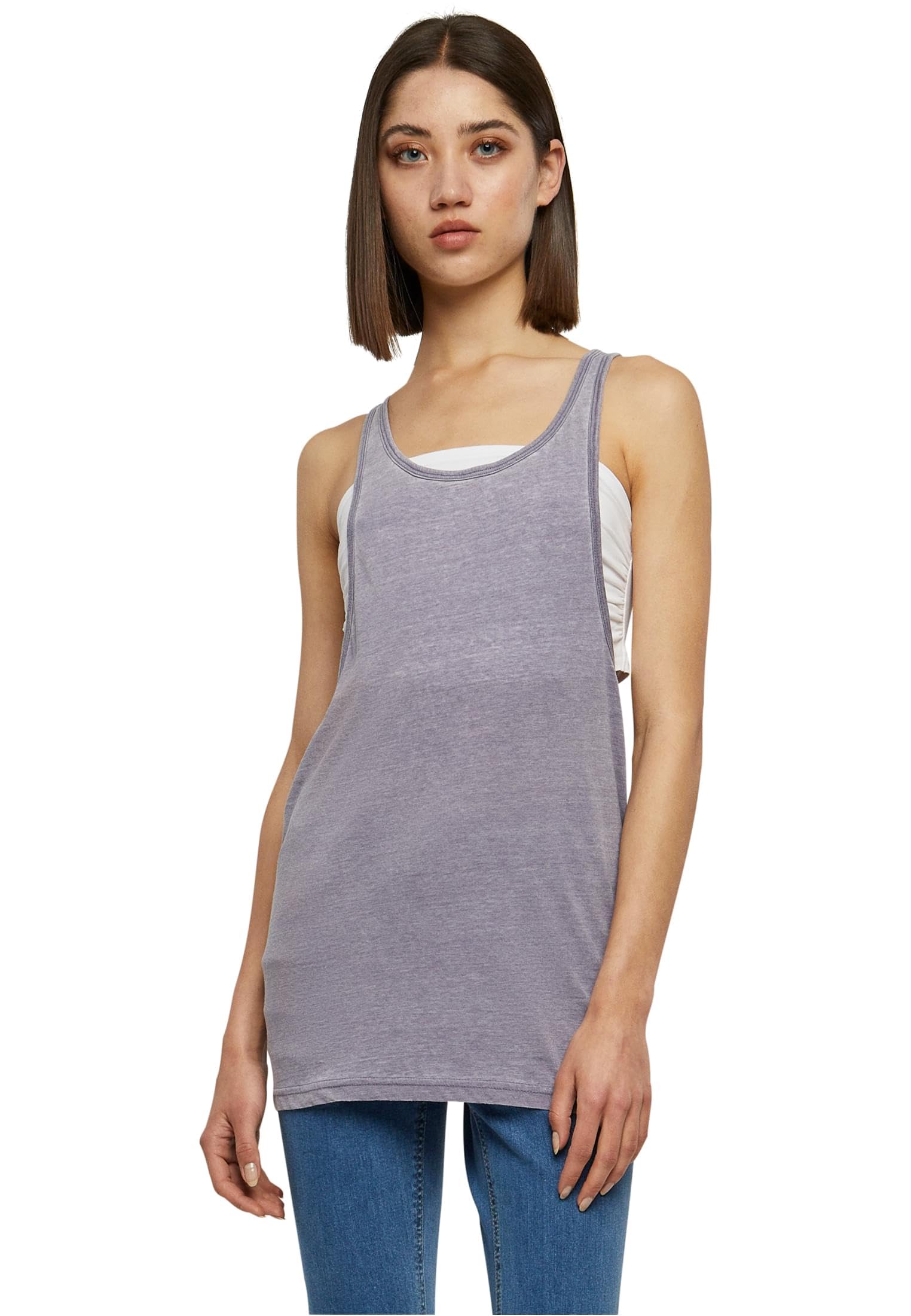 Urban Classics Women's Denimblue Loose Burnout Tanktop Sports Shirt, Xs