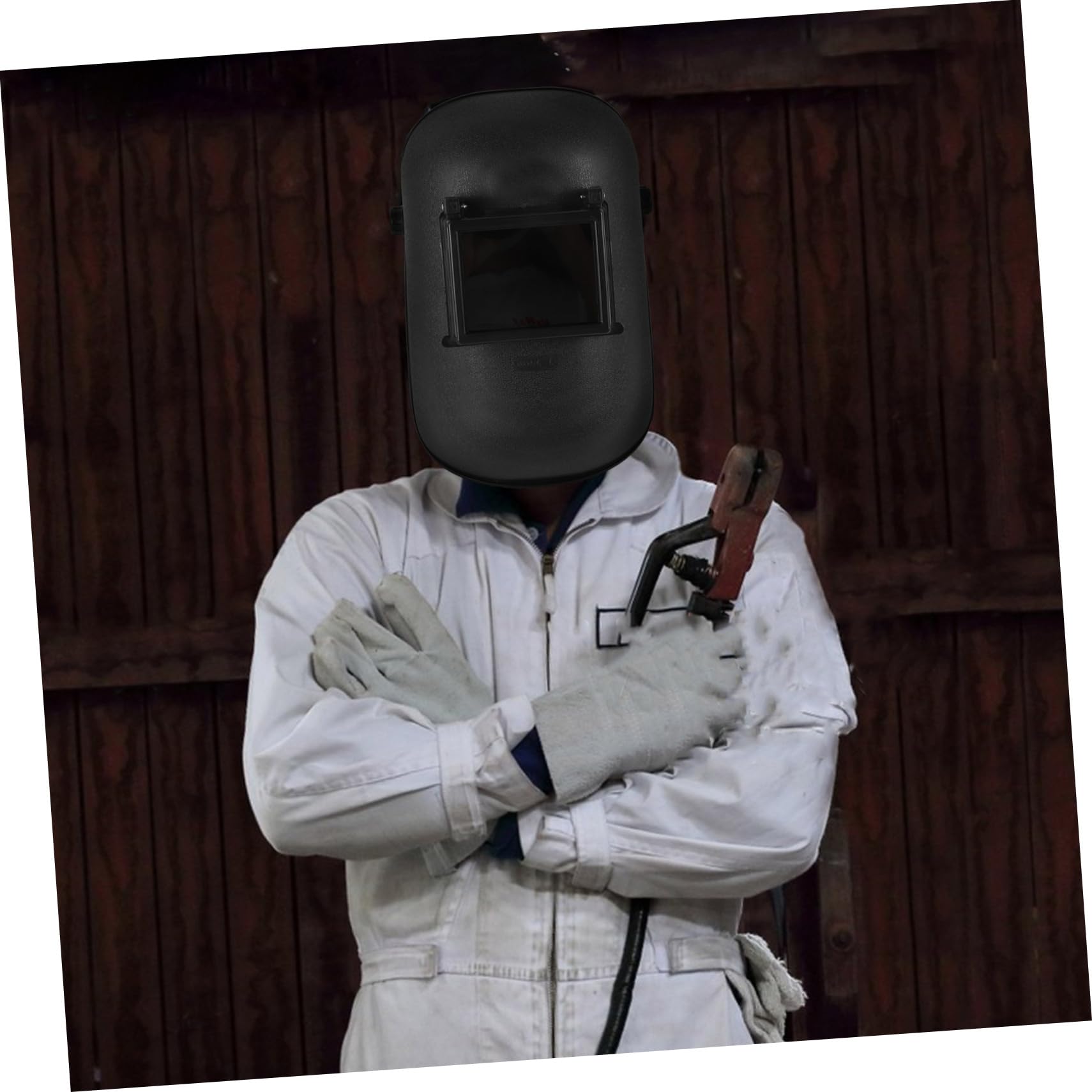 Pantalla de Soldadura Grande Cinta para Cabeza, Casco Negro | Pp, Ligera y Cómoda, para Lugares de Trabajo de Soldadura, Cobertura Amplia