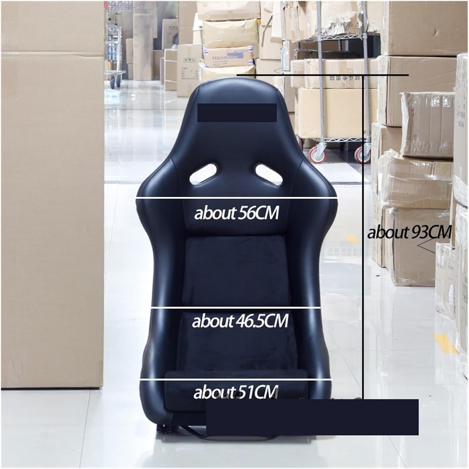 Pole Position Strong Sturdy FRP Shell Car Tuning Fixed Bucket Seat(1X Black)