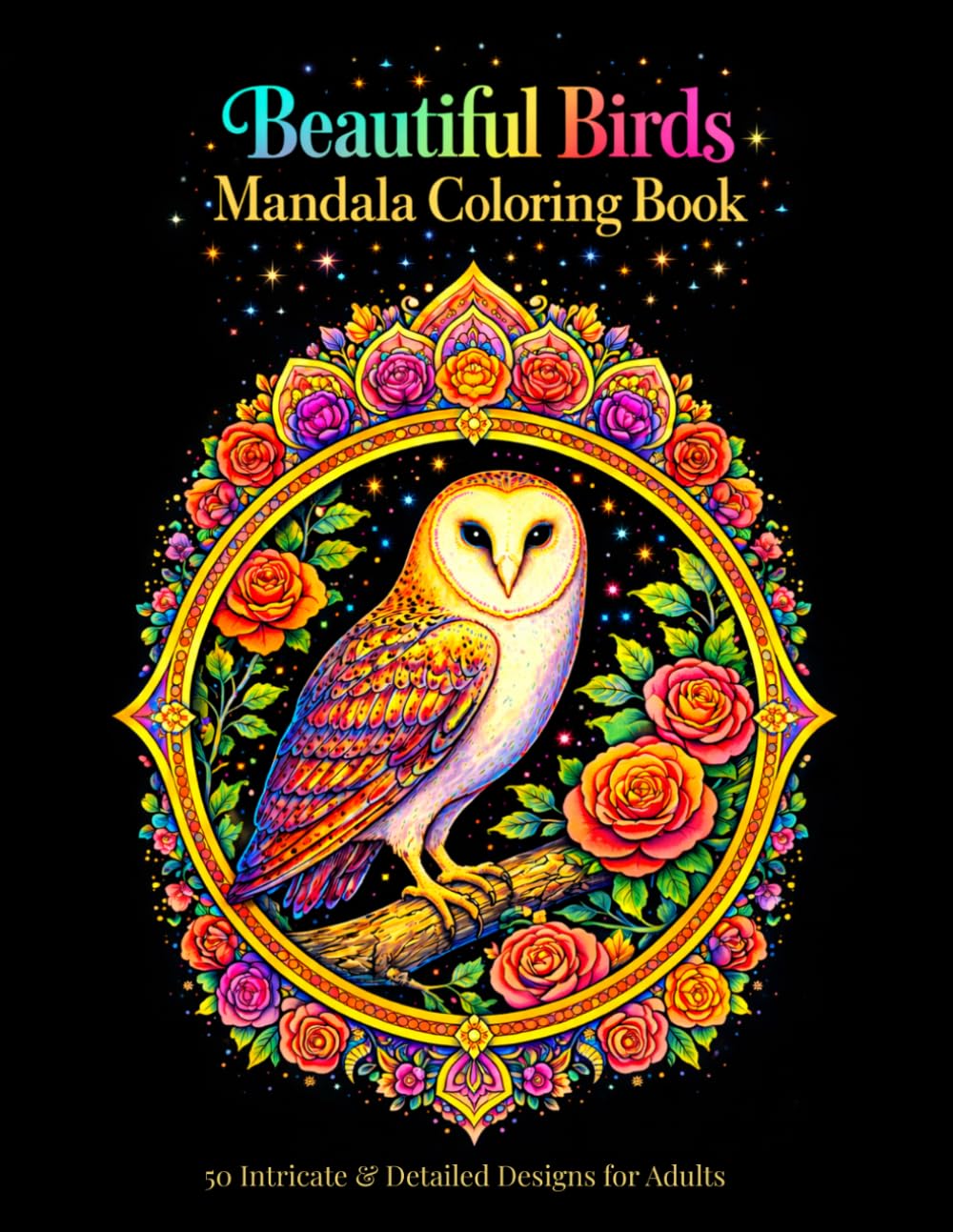Beautiful Birds Mandala Coloring Book: 50 Intricate & Detailed Designs for Adults