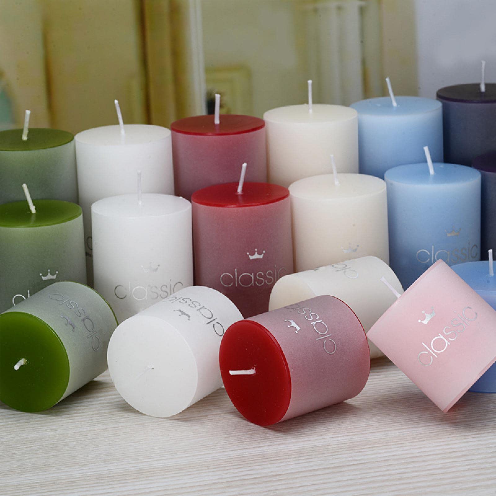 DAGEE Candles Scented Candles Cylindrical Birthday Candles Wedding Candles 5×5绿色（绿茶）