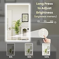Vista 184 de WTTY LED Bathroom Mirror 32"x32" with Backlit and Front Light,Stepless Dimmable LED Mirror for Bathroom,Anti-Fog Lighted Bathroom Vanity Mirror
