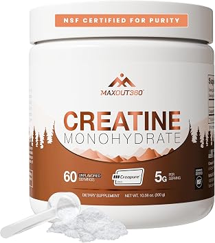 Creapure Creatine Monohydrate Powder, Unflavored, 60 Servings