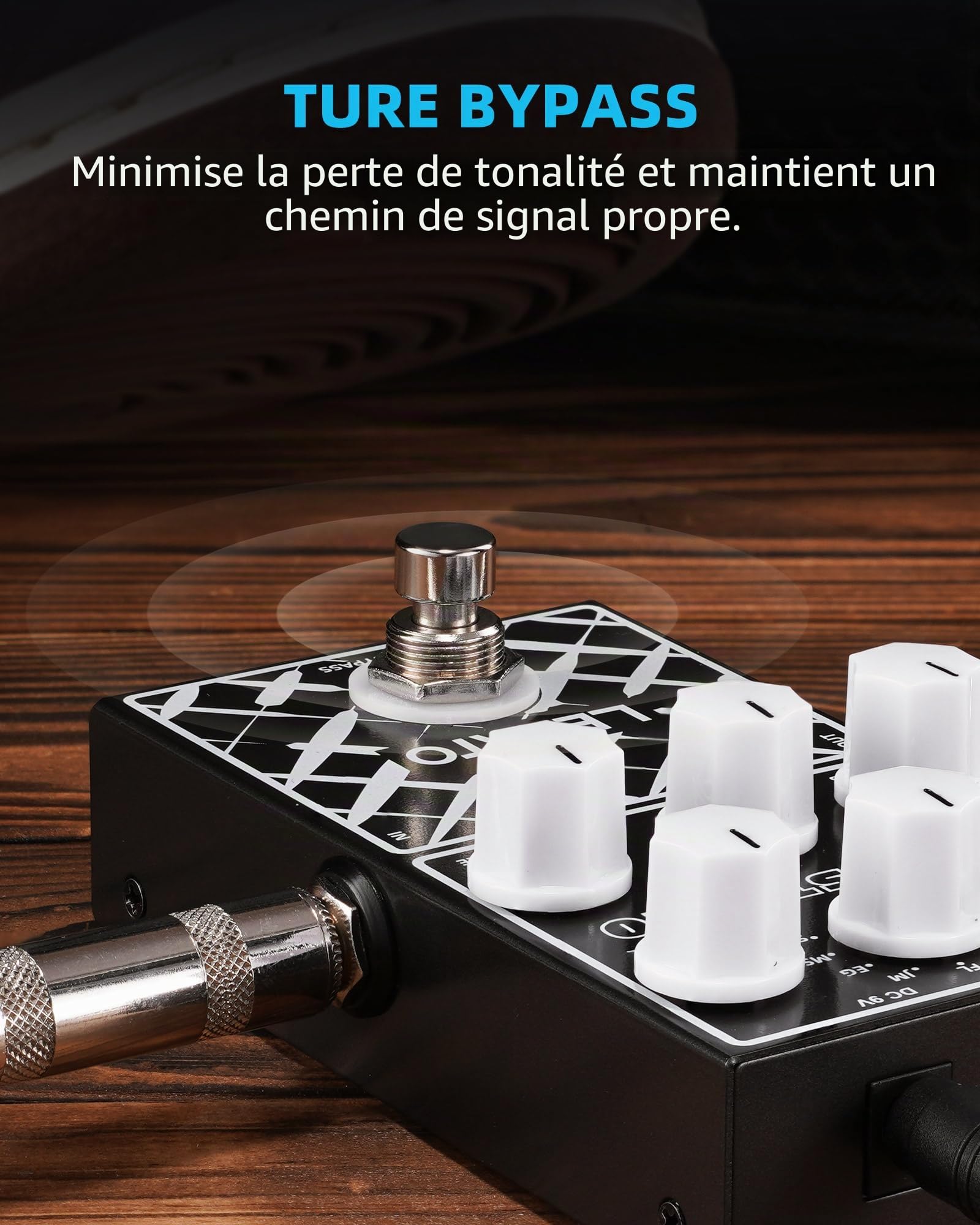 LEKATO Pédale d'effets de préampli numérique pour guitare électrique 9 modèles de préampli avec égaliseur à 3 bandes