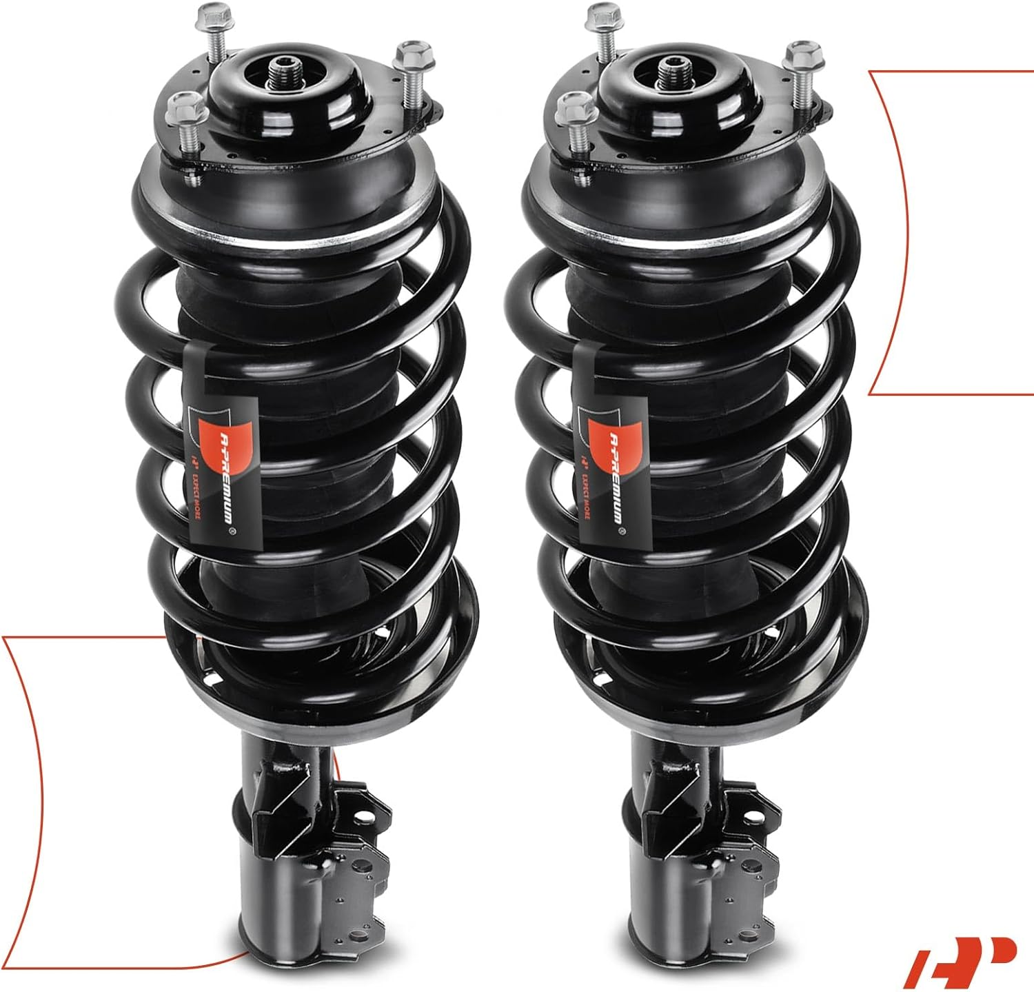 A-Premium Front Strut Assembly Compatible with Saab 9-5 [FWD] 2002-2009 - 2x Replacement Suspension Complete Strut Shock Absorber with Coil Spring