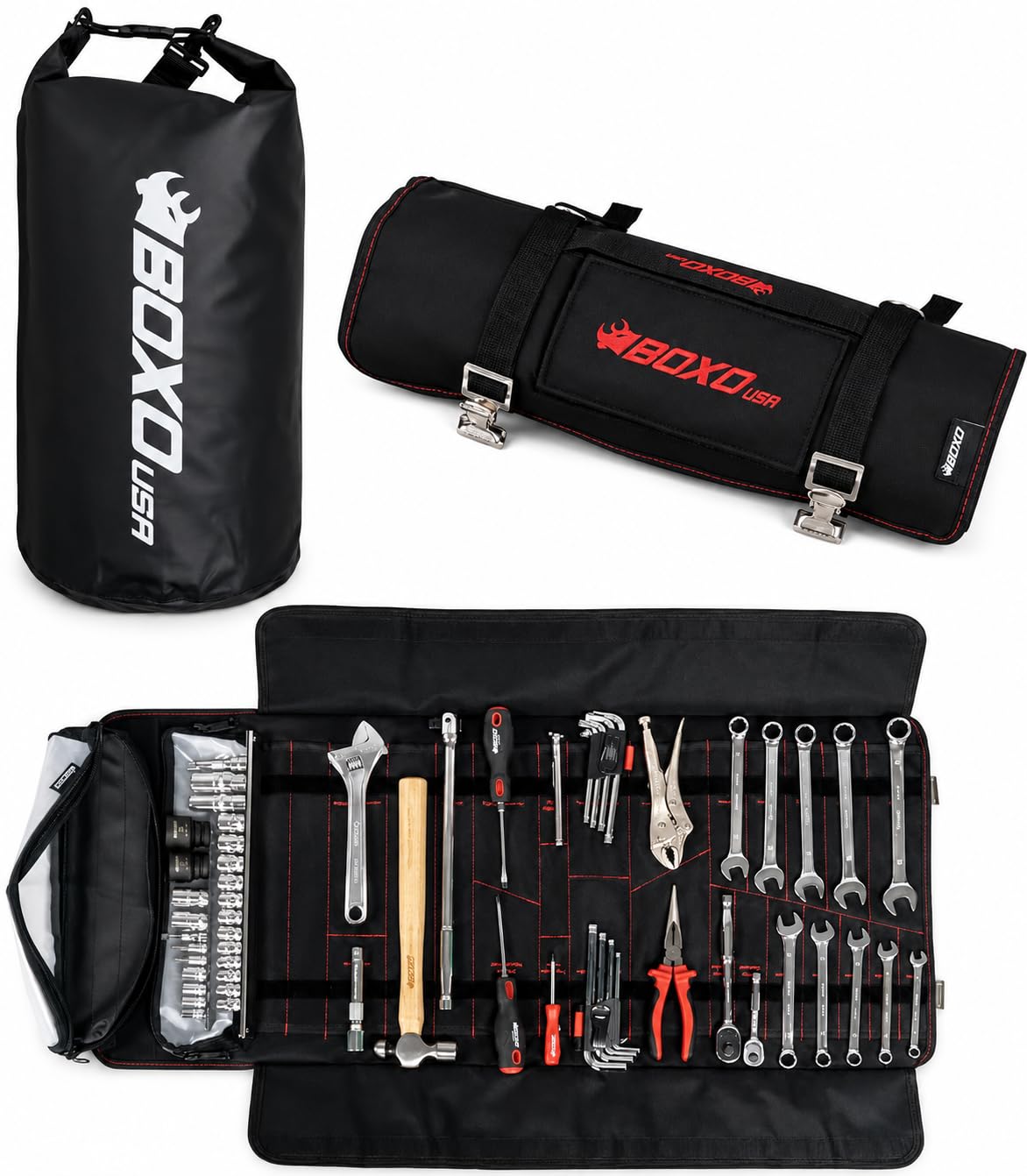 Amazon.com: BOXO USA UTV Tool Roll 66-Piece Tool Kit with Dry Bag
