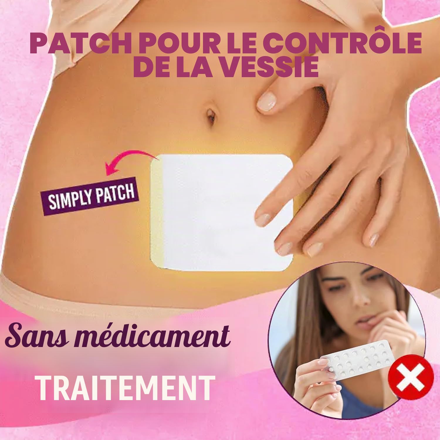 Patch de soutien de la vessie, patchs de fuite d'urine pour femmes, patch de santé de la vessie, patchs de contrôle de la vessie, pour hommes et femmes (18 PCS)