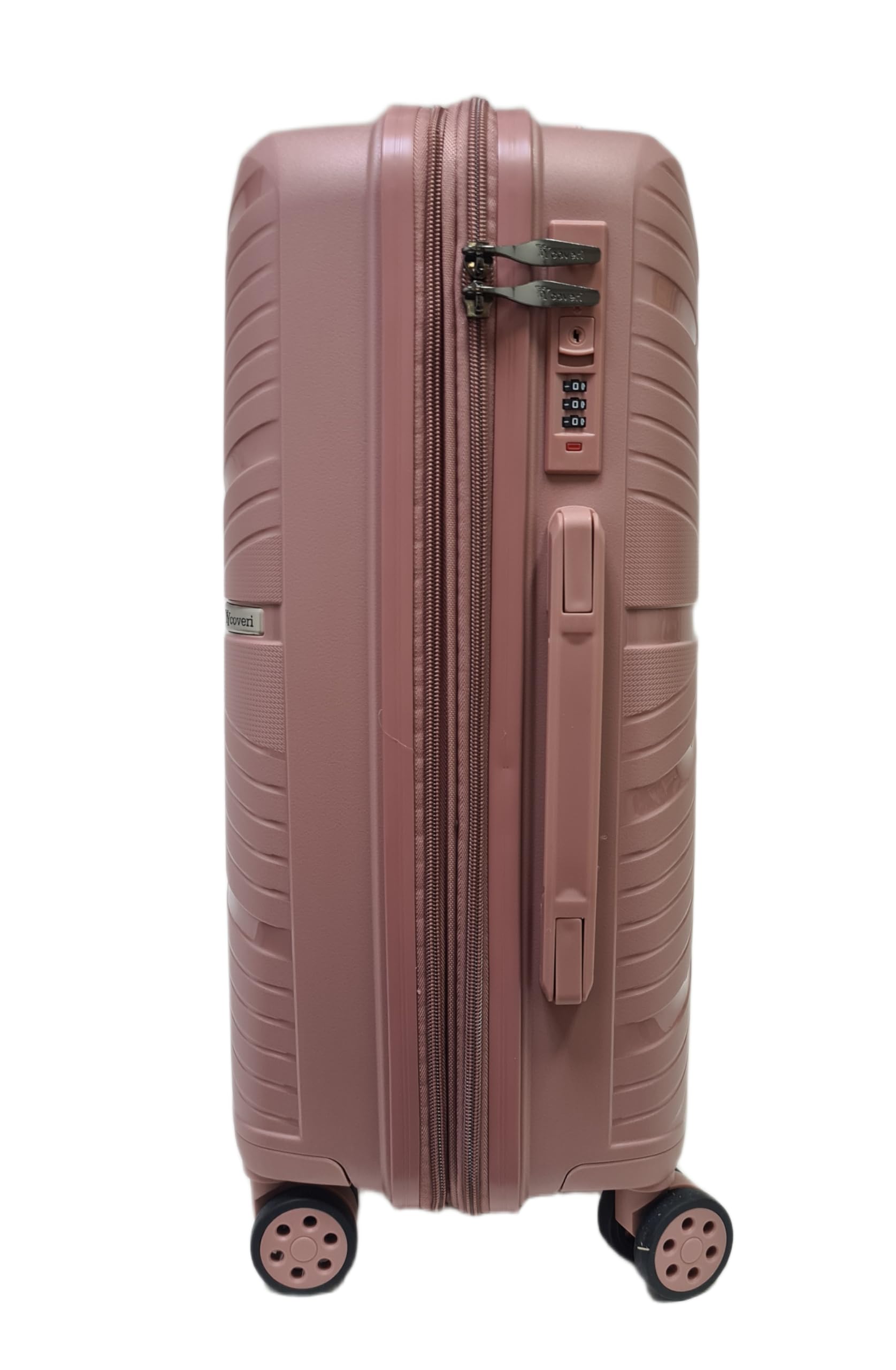 COVERI COLLECTION Trolley Rigido Bagaglio a Mano Espandibile 55x40x20 cm, 4 Rotelle Girevoli 360°, Approvato Compagnie Aeree Low Cost, Scocca ABS Resistente, 27L, Rosa